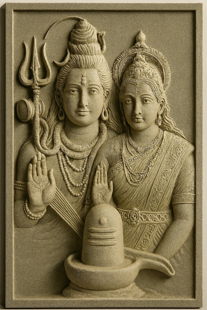 Shiva Parvati Idol Sculpture Temple - Feature: Durable