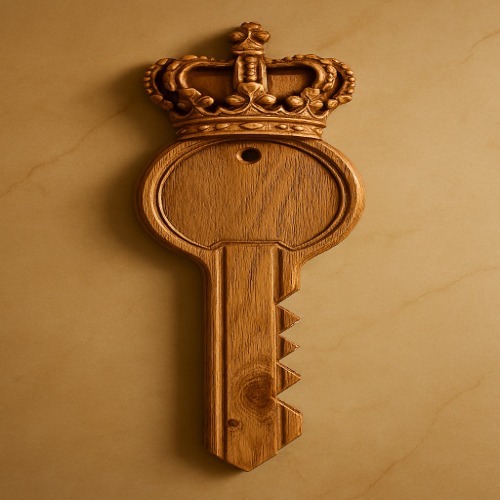 Wooden Decorative Key With Crown - Feature: Durable