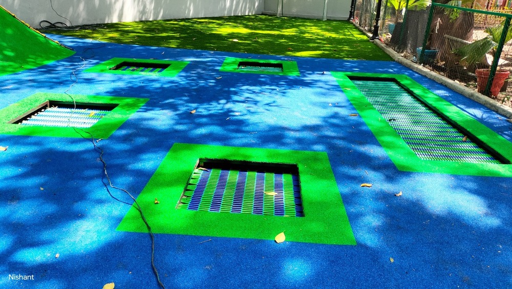 Under Ground Customize Trampoline - Color: Multicolor