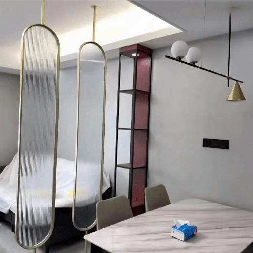 Steel Glass Divider - Color: Golden