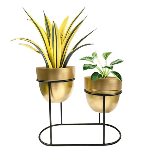 Black Metal Planter - Finish: Color Coated