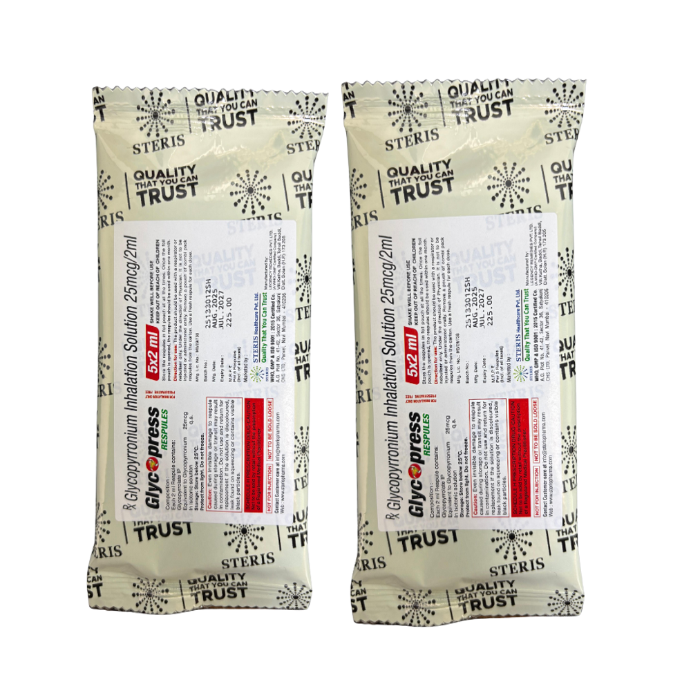 Glycopyrrolate IP (Equivalent to Glycopyrronium 25mcg), In Isotonic solution 2ml