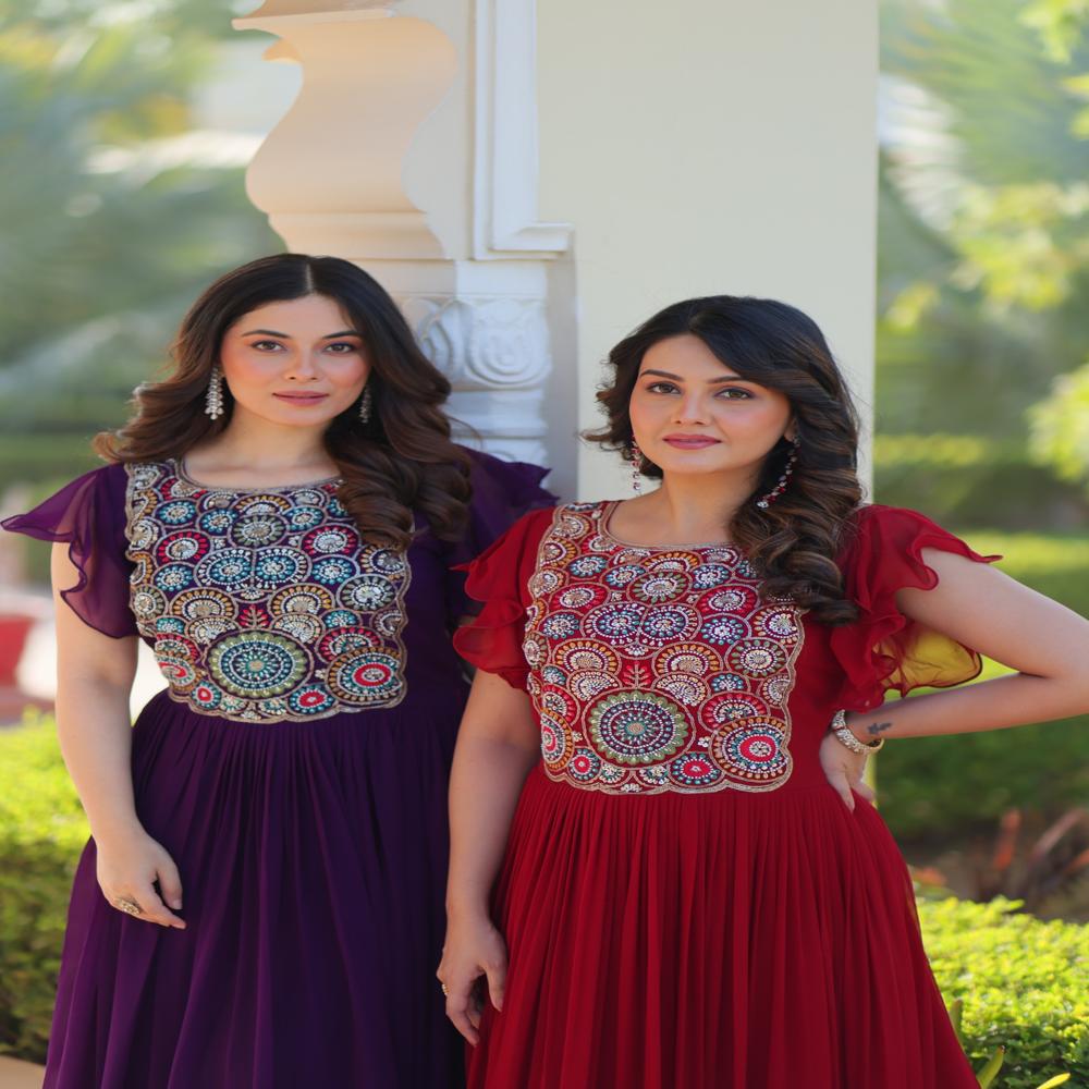 Ethnic Wear Ladies Gown - Bust Size: 40 Inch (in)