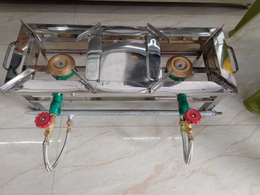Stainless Steel Single Burner Gas Bhatti - Shape: Rectangular