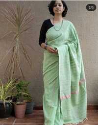Ladies Khadi Khesh Saree With Blouse Piece Running