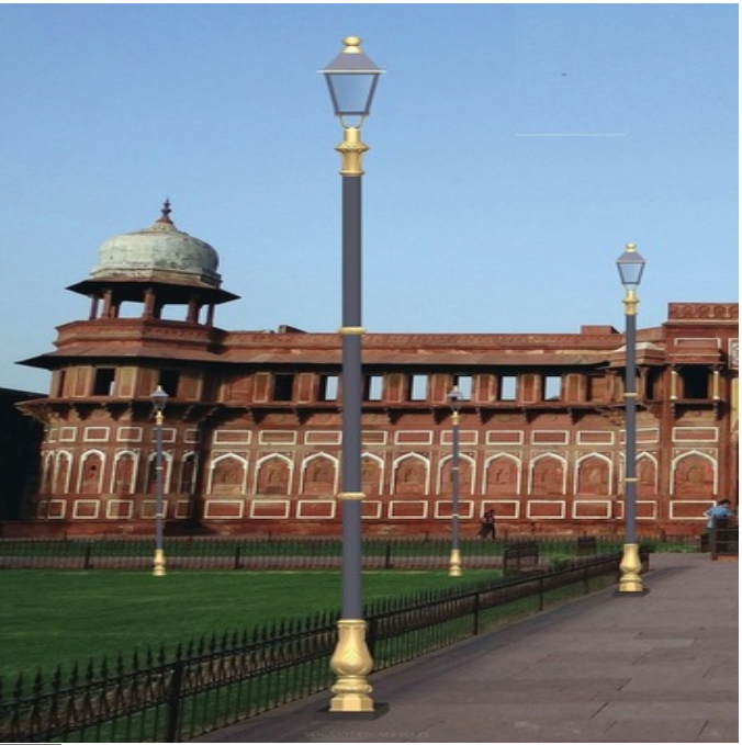 Decorative Cast Iron Lamp Pole With Single Light - Application: Garden