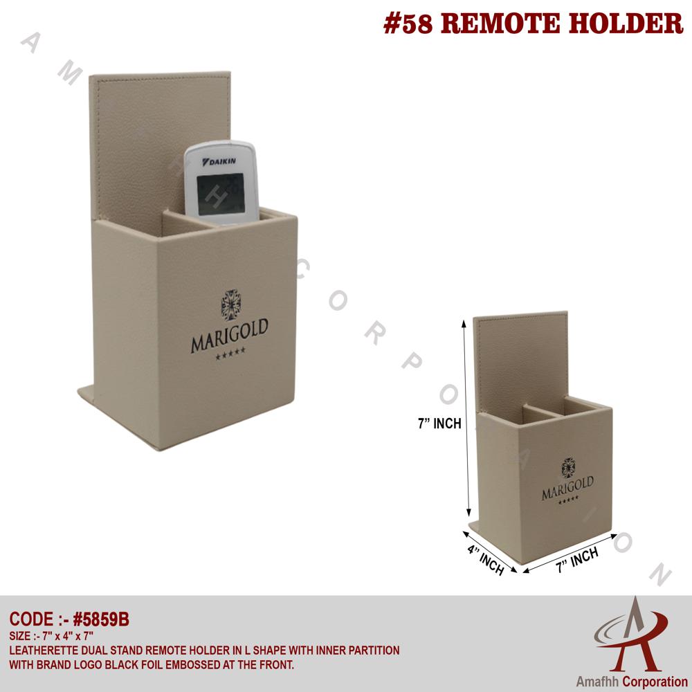 Leatherette Dual Stand Remote Holder - Shape: L Size