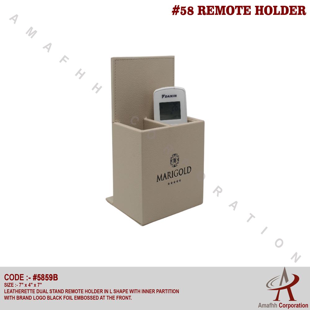 Leatherette Dual Stand Remote Holder - Shape: L Size