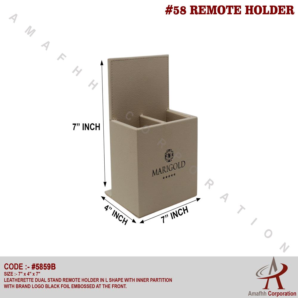Leatherette Dual Stand Remote Holder - Shape: L Size