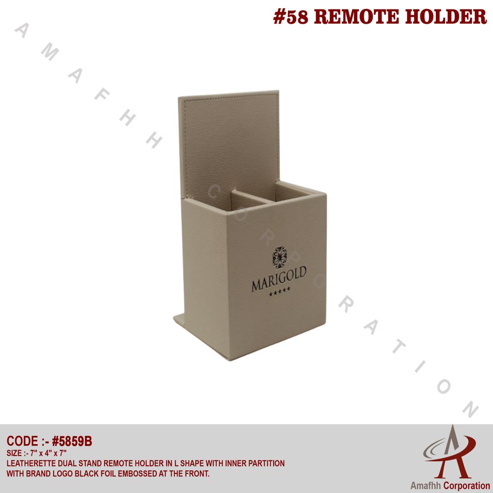 Leatherette Dual Stand Remote Holder - Shape: L Size