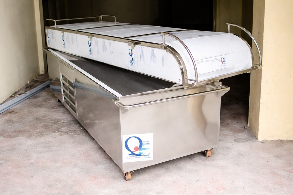 Double Door Dead Body Freezer - Color: Silver