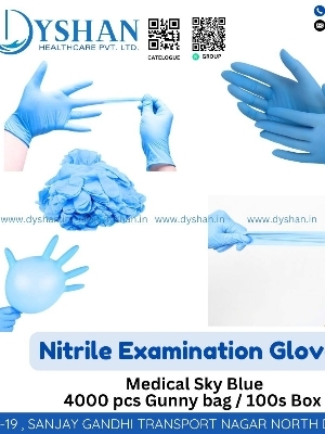 Cobalt Blue Nitrile Disposable Examination Gloves