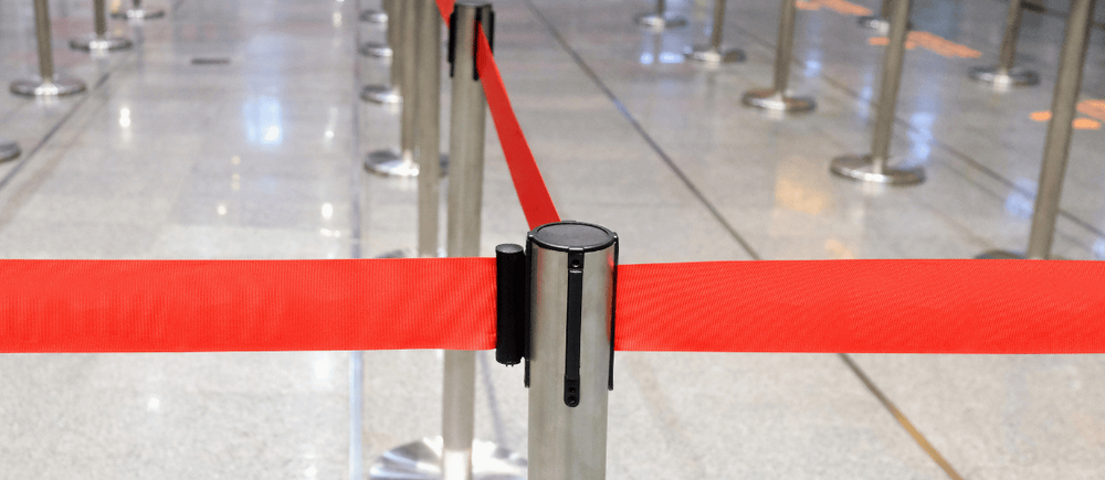 Queue Manager - Stainless Steel, 320mm Base Diameter, 900mm Height | Manual Operation, Customizable Belt Colors, Promotes Social Distancing