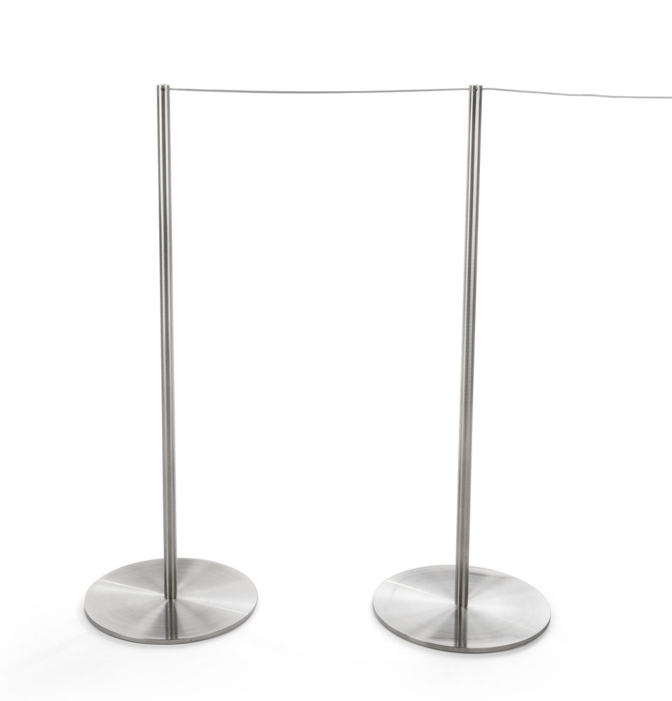 Queue Manager - Stainless Steel, 320mm Base Diameter, 900mm Height | Manual Operation, Customizable Belt Colors, Promotes Social Distancing