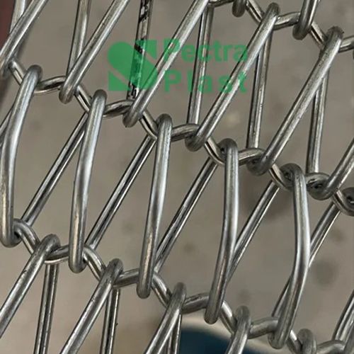 Stainless Steel Wire Mesh Conveyor Belt Without Chain - Color: Silver
