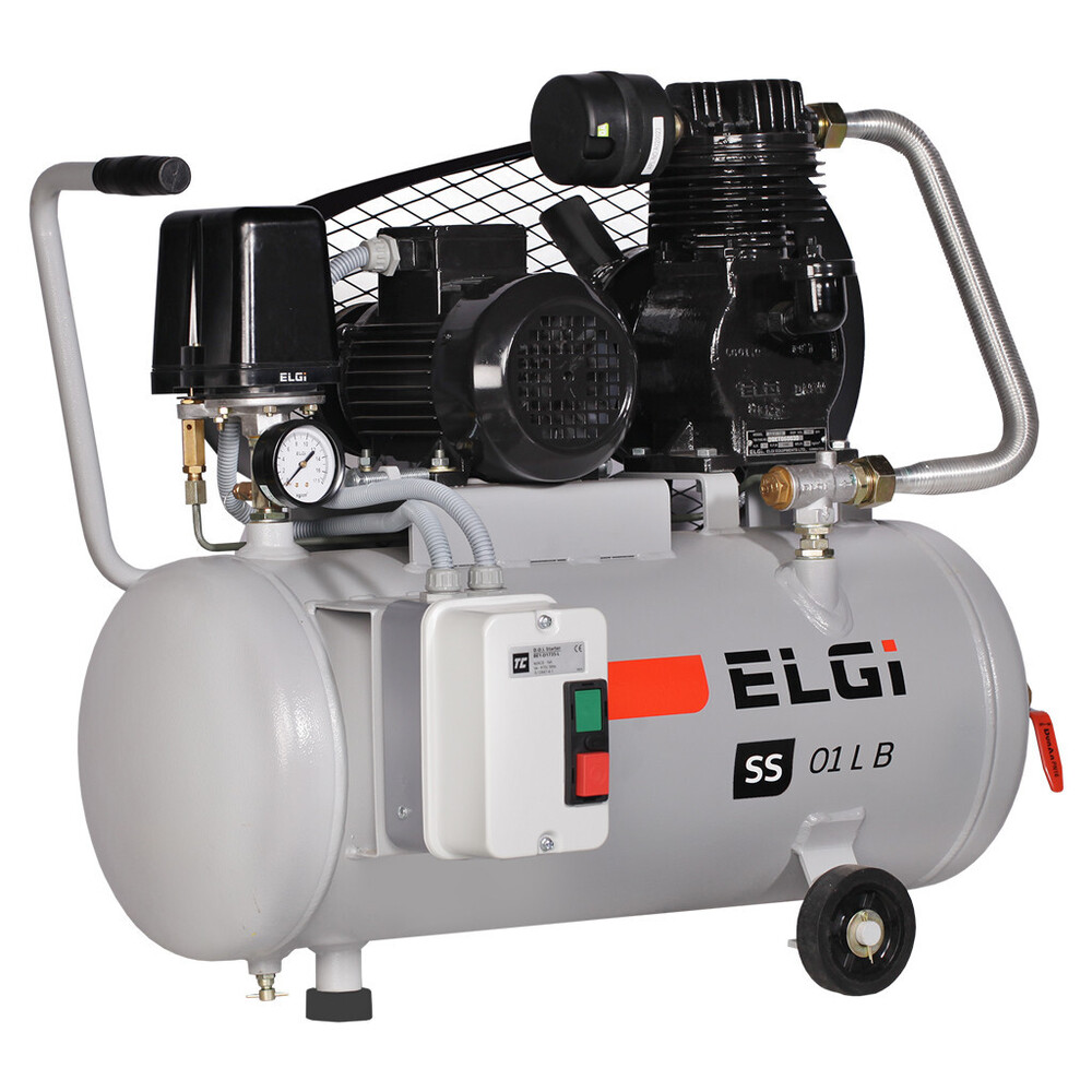 1-3 Hp Single-Stage Belt Drive Piston Compressors - Color: Grey & Black