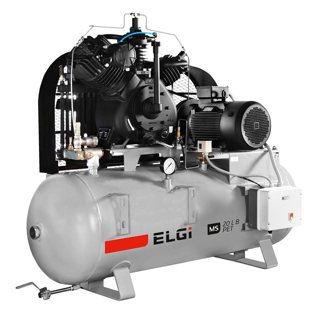 3-20 Hp Elgi High Pressure Piston Compressors - Color: Grey & Black