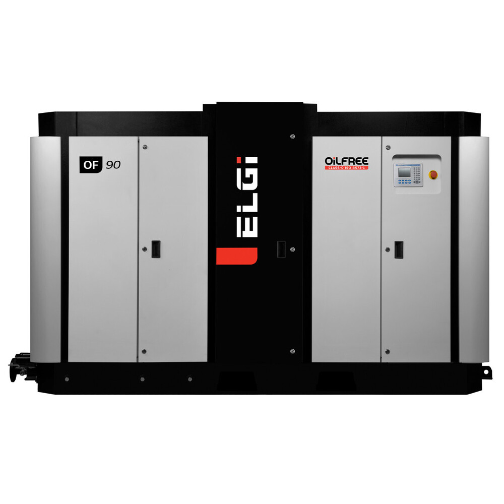 90-450 Kw Two-Stage Water Cooled Oil-Free Compressor - Color: Grey & Black