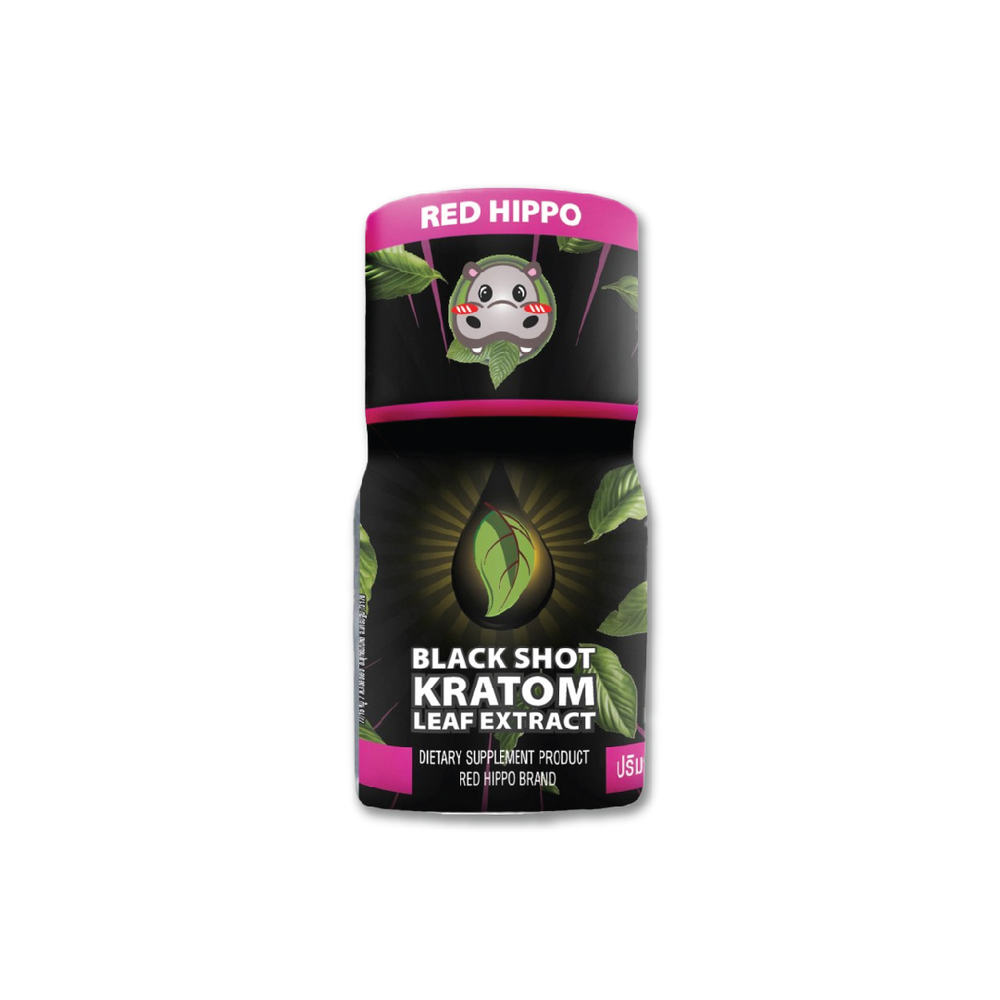 Red Hippo Black Shot Premium Kratom Energy Drink (0.5L) - Dosage Form: Liquid