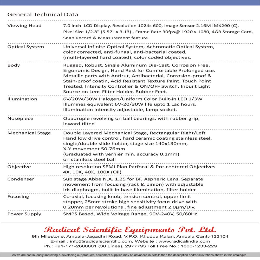 Biological Lcd Microscope Rxl-4lcd - Application: Metallurgical Lab