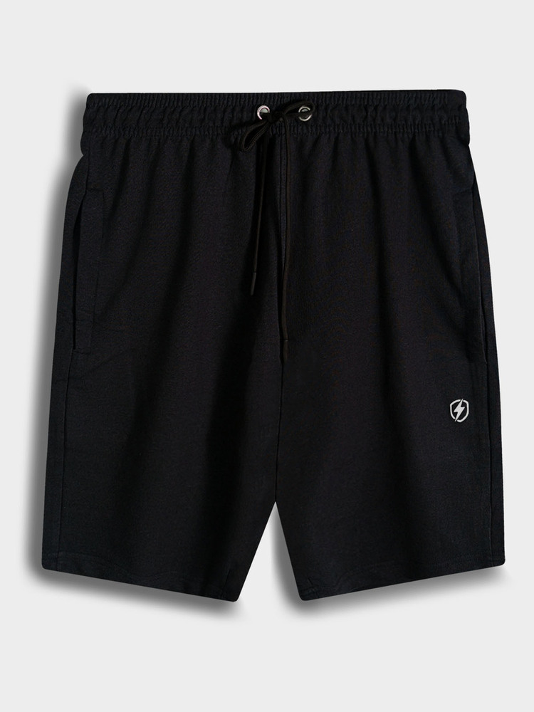 Mens French Terry Black Shorts