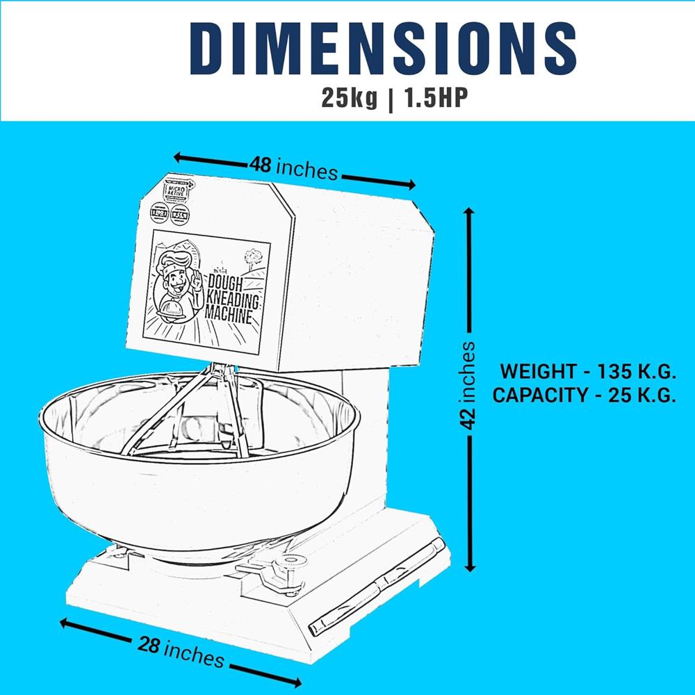 Dough Kneader 25kg 1.5hp - Application: Commercial