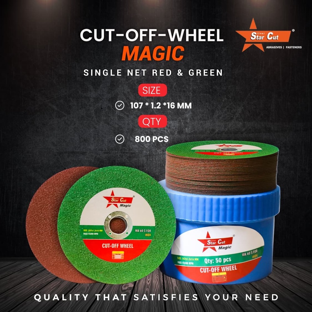 Single Net Green & Red Cut Off Wheel - Length: Various Available Inch (In)