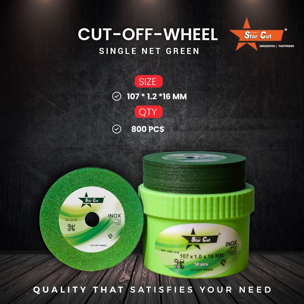 Single Net Green Cut Off Wheel - Color: Red
