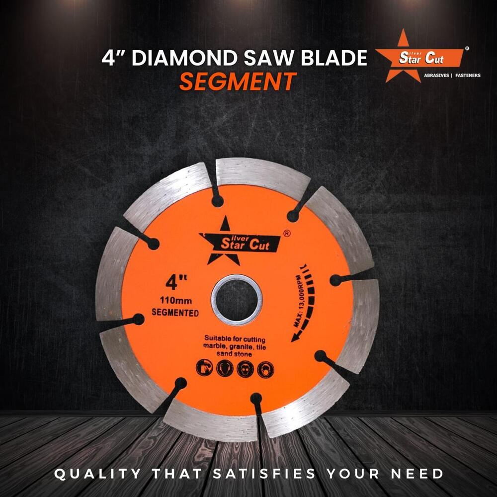 4 Inch Diamond Saw Blade Segment - Color: Silver