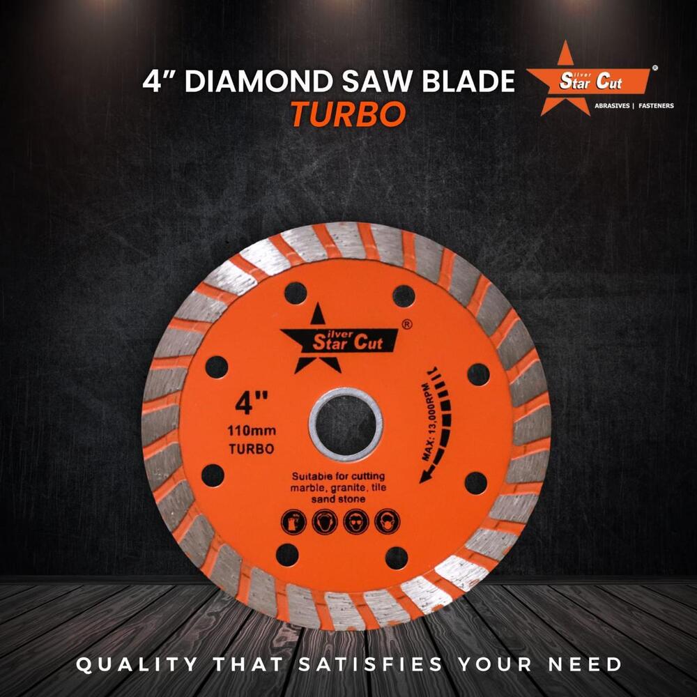 4 Inch Trubo Diamond Saw Blade - Color: Silver