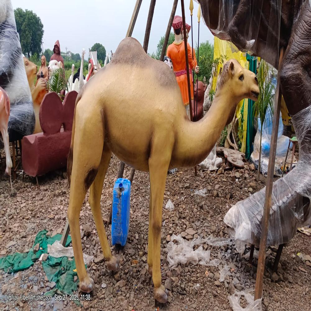 Fiber Camel Statue - Color: Natural