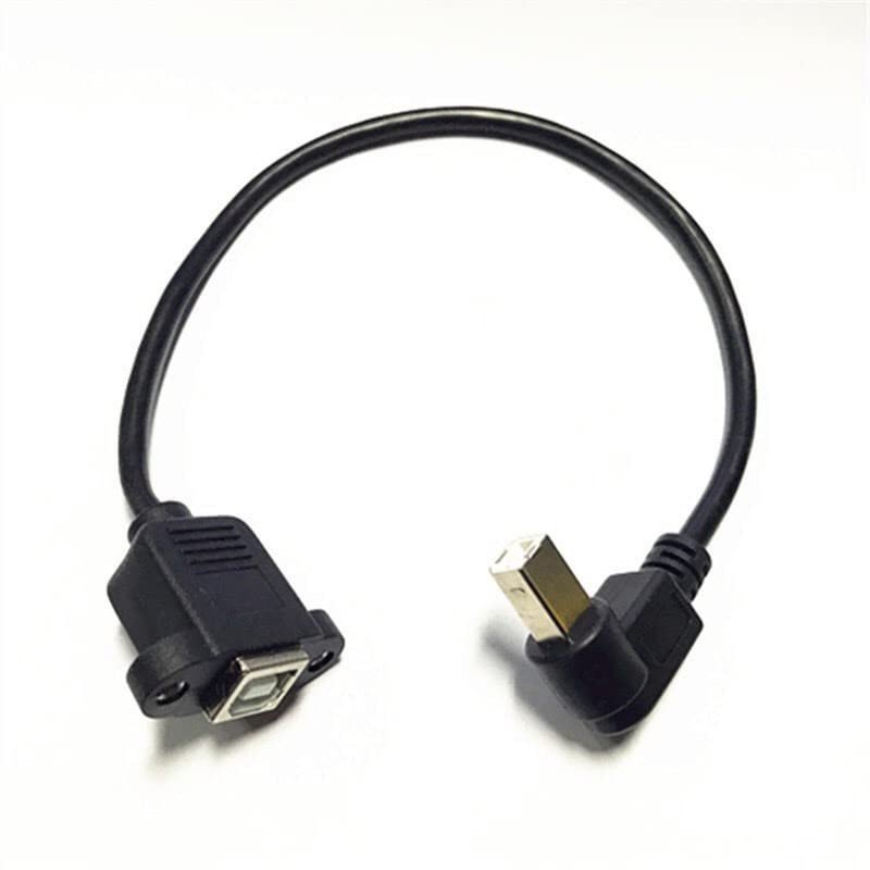Male USB B Type to Panel mount USB B female Extension Cable with Right angle connector