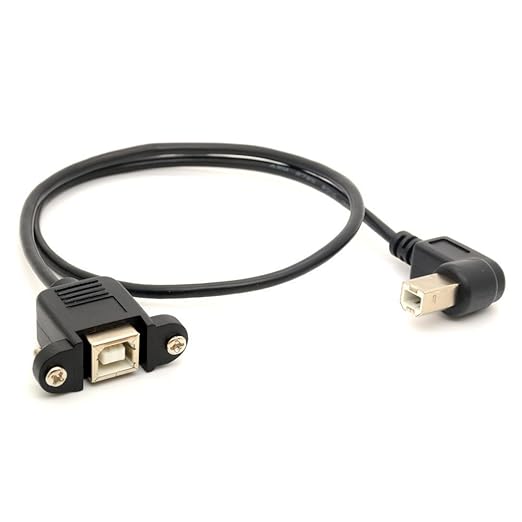 Male USB B Type to Panel mount USB B female Extension Cable with Right angle connector