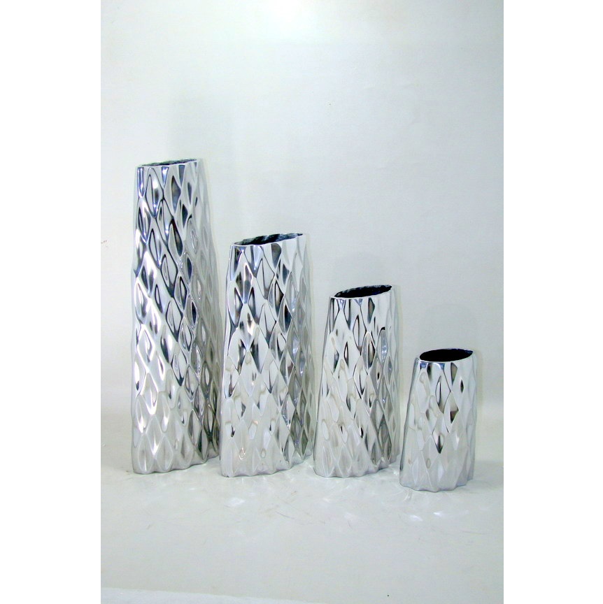 New Designer Flower Vase Decorative Vase Aluminium Metal Dazglor Creations - Color: Silver