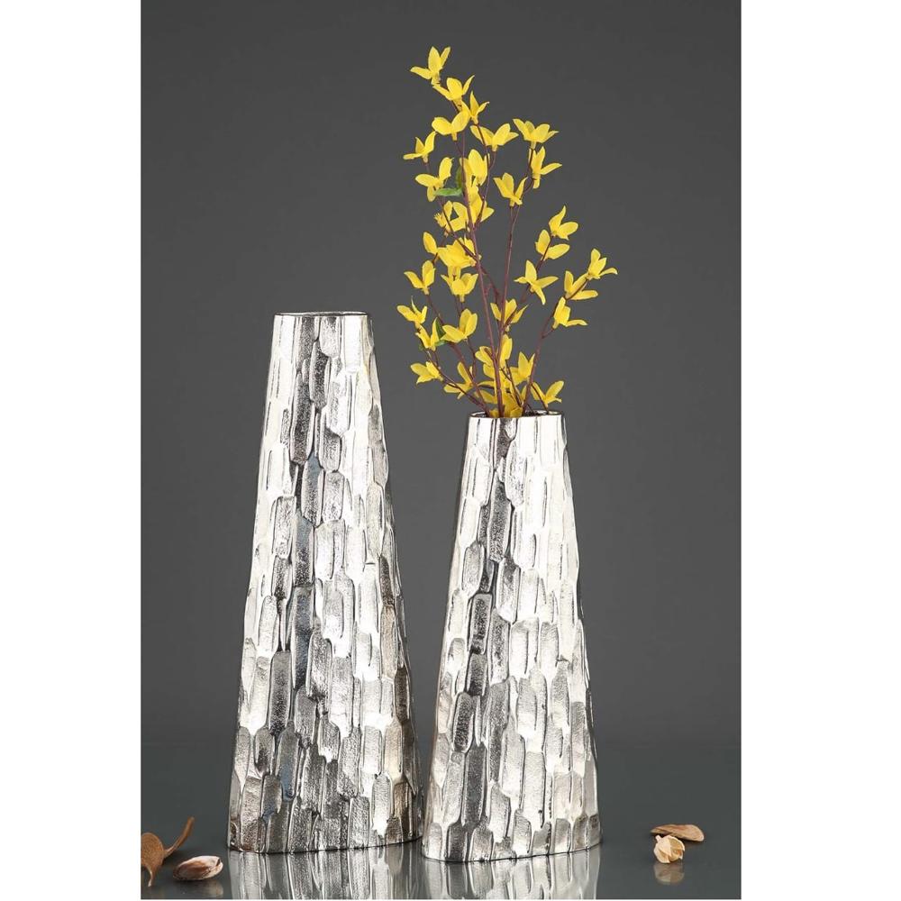 Best Selling Aluminium Metal Flower Vase Set Of 3 Silver Polished Cheapest Price - Application: Home & Office D Cor Hotel & Restaurant Decoration
