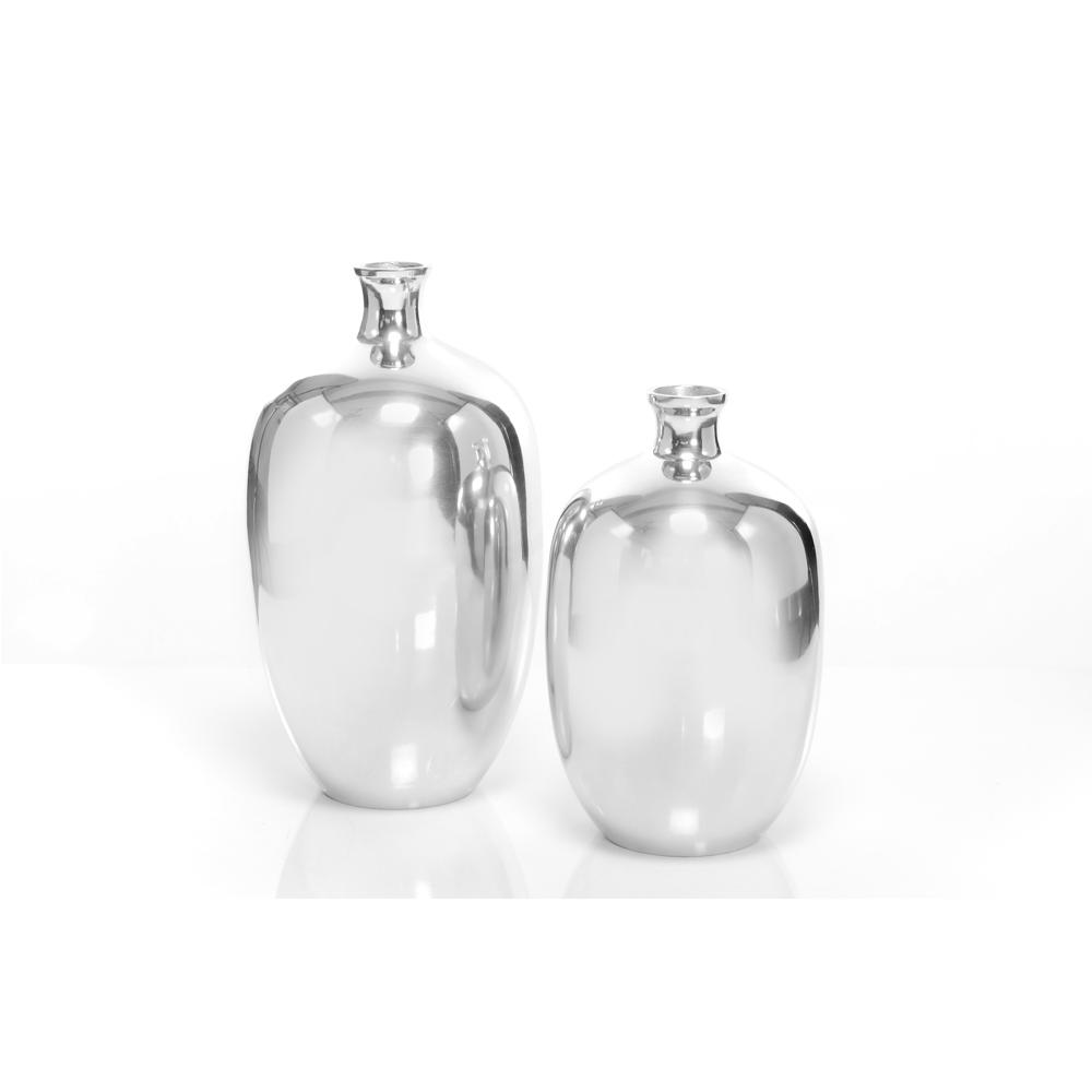 Best Selling Aluminium Metal Flower Vase Set Of 3 Silver Polished Cheapest Price - Application: Home & Office D Cor Hotel & Restaurant Decoration