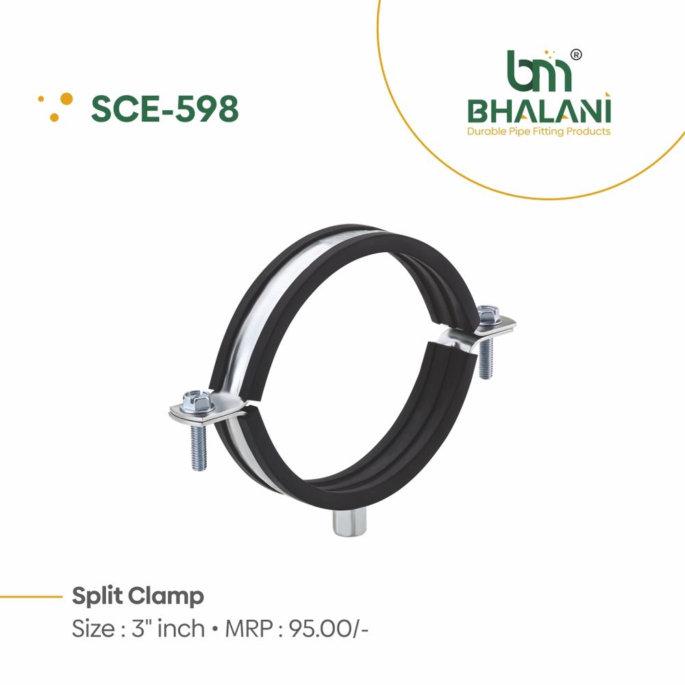 4 Inch Split Clamp - Color: Silver