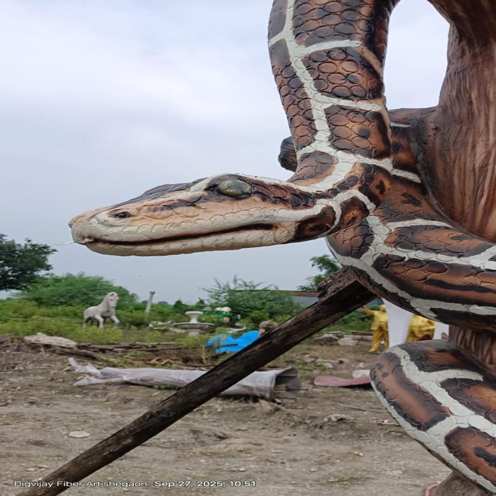 Fiber Anaconda Statue - Color: Natural