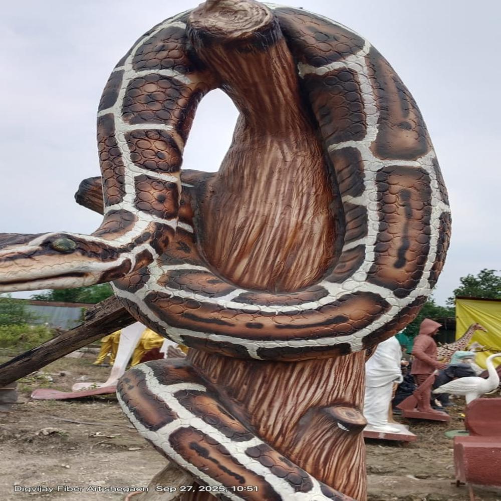 Fiber Anaconda Statue - Color: Natural
