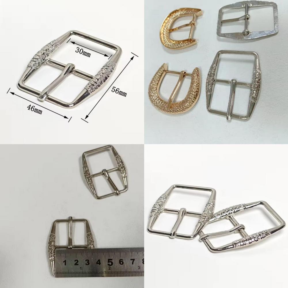 Vintage  Zinc Alloy Clothing Sliver Belt Buckle Embossed Flower Western Belt Buckle Heel Bar Pin Buckles for Leather