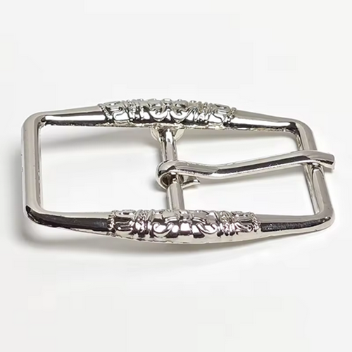 Vintage  Zinc Alloy Clothing Sliver Belt Buckle Embossed Flower Western Belt Buckle Heel Bar Pin Buckles for Leather