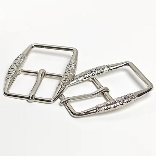 Vintage  Zinc Alloy Clothing Sliver Belt Buckle Embossed Flower Western Belt Buckle Heel Bar Pin Buckles for Leather