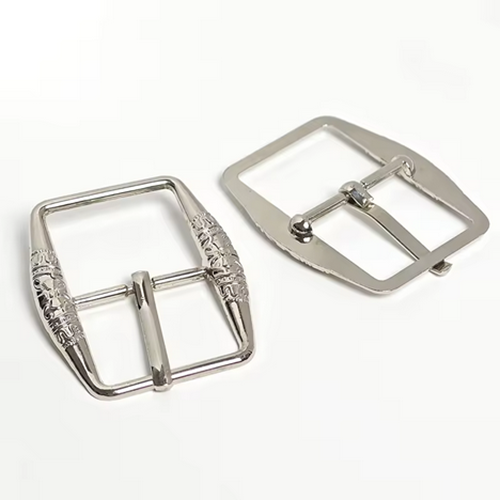 Vintage  Zinc Alloy Clothing Sliver Belt Buckle Embossed Flower Western Belt Buckle Heel Bar Pin Buckles for Leather