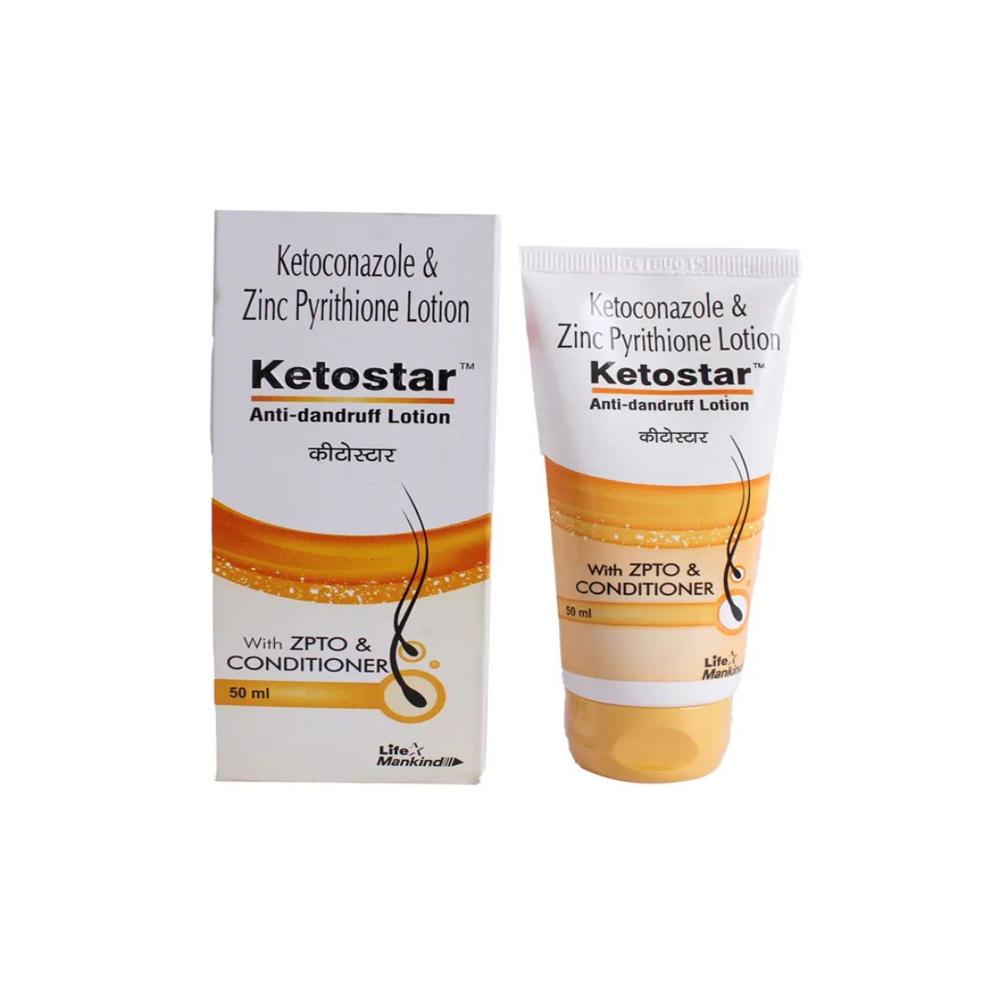 Ketostar Anti Dandruff Ketoconazole + Zinc Lotion 50ml