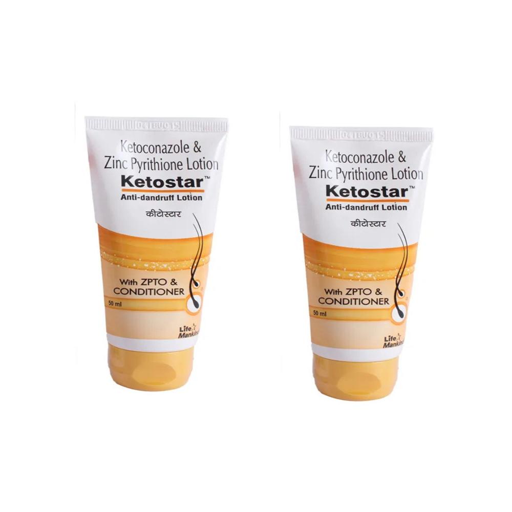 Ketostar Anti Dandruff Ketoconazole + Zinc Lotion 50ml
