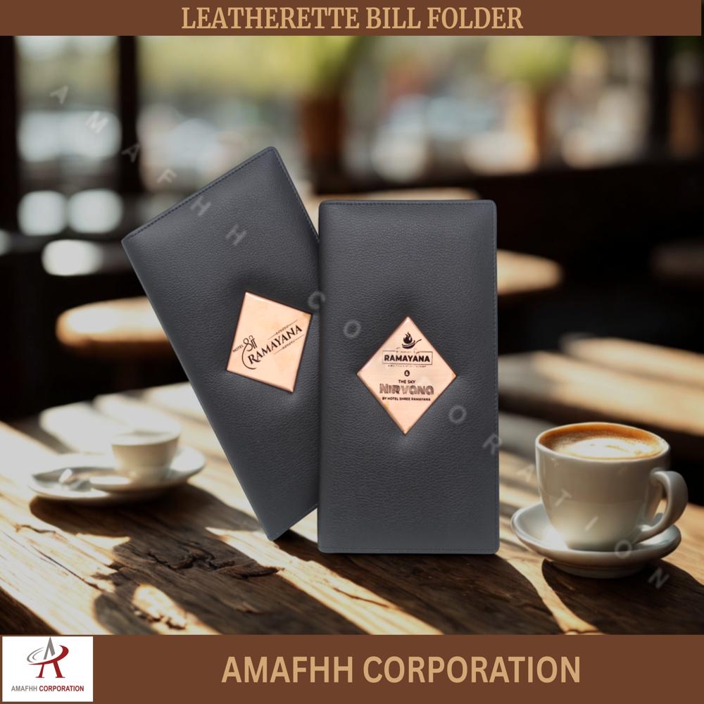 Leatherette Bill Folder - Color: Jet Black