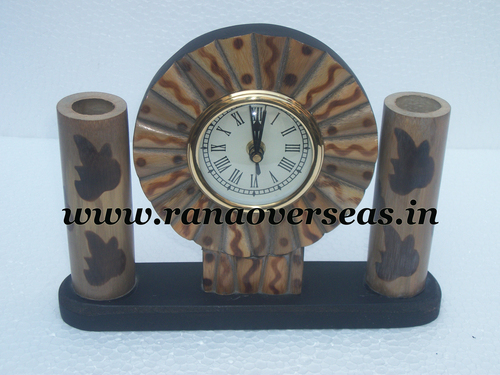 Brown Wooden Table Clock 