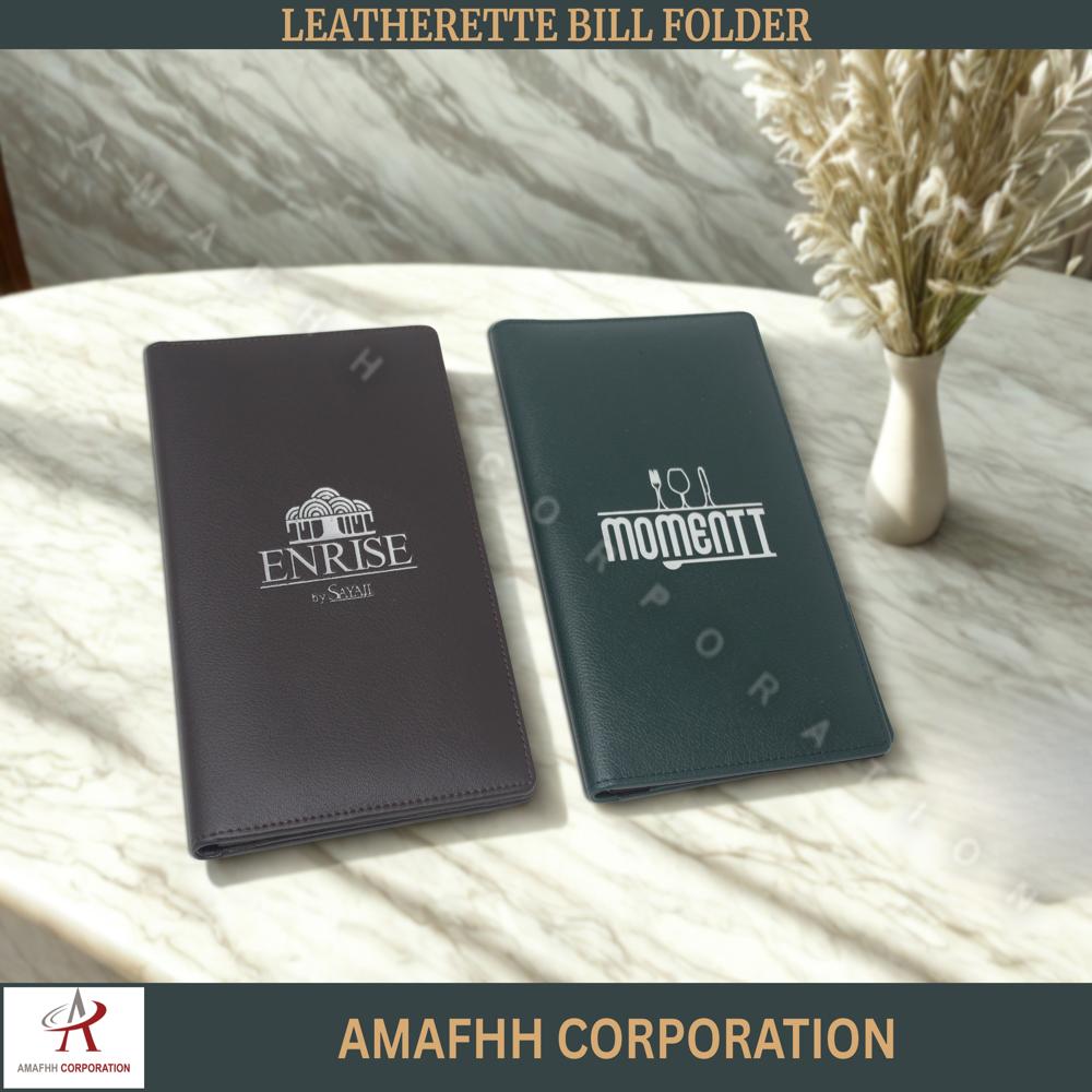 Leatherette Bill Folder - Color: Rich Jet Black