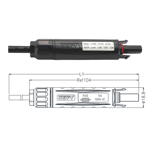 1000V 30A Solar Fuse Connector 1000V DC 30A Inline Fuse