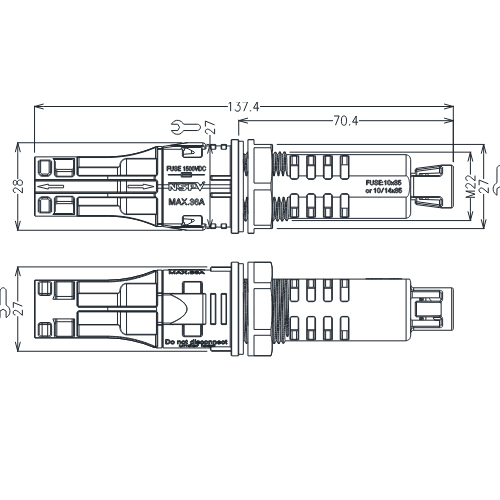 1500vdc 50a Panel Fuse Connector Solar Fuse Connector For Solar Combiner Box - Application: Home